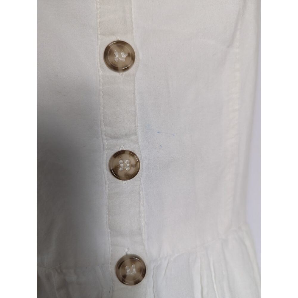 J Gee Dress White Lace Sleeveless Crochet Trim Hem Square Neckline Button Size M - Picture 4 of 10
